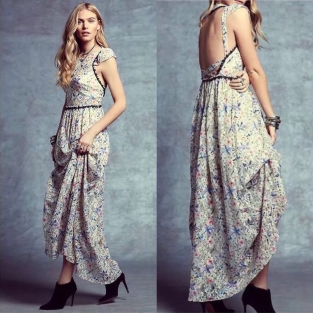 Free People Cherry Blossom Backless Maxi Dress Size 4